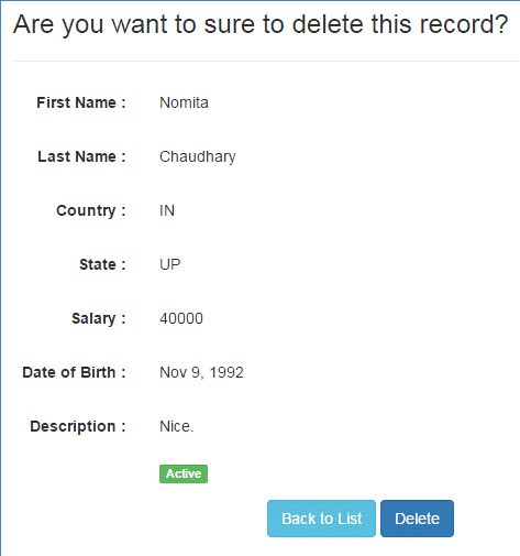 Employee Delete Confirmation